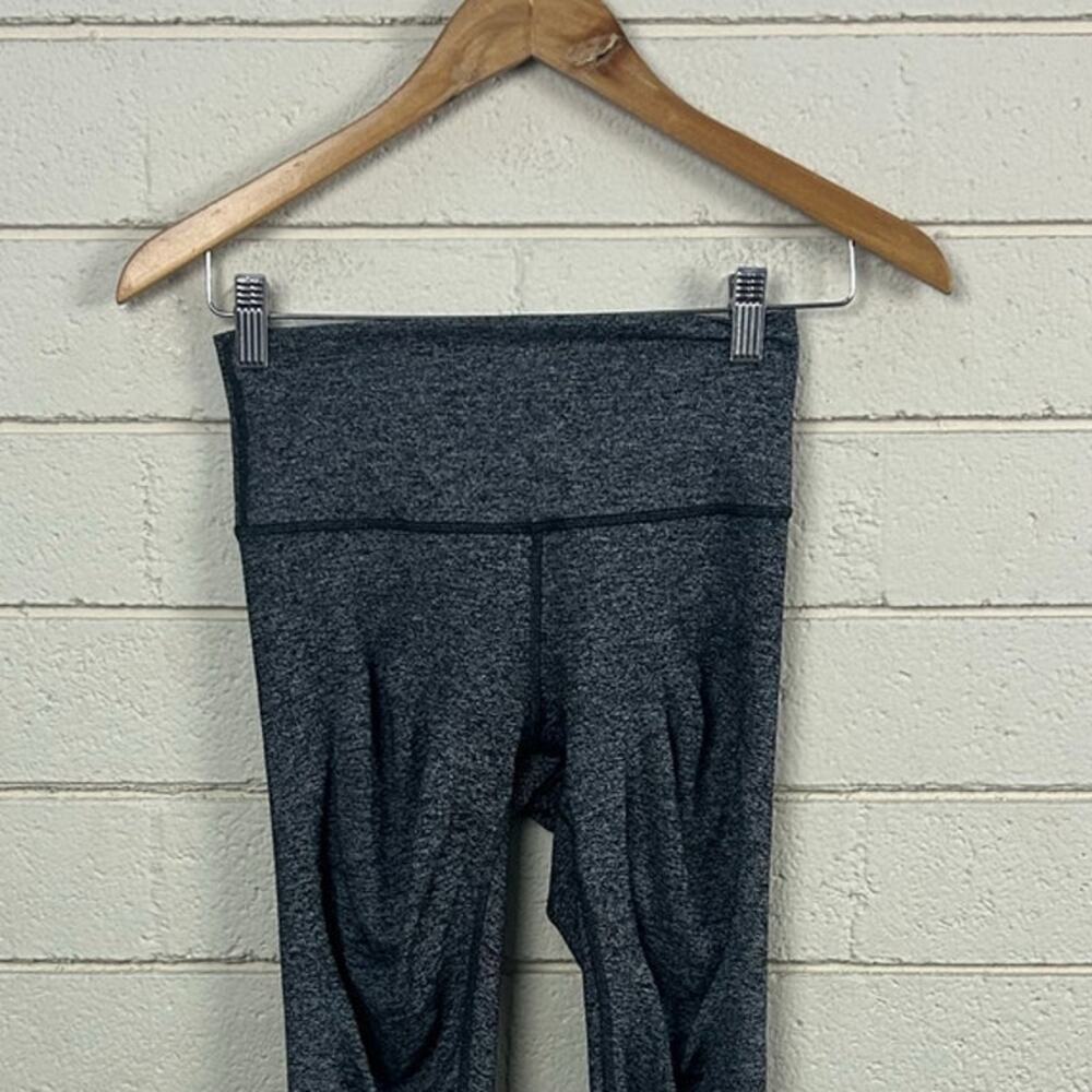 Lululemon Wunder Under Cropped Heathered Black Legging size 4 - Picture 6 of 9